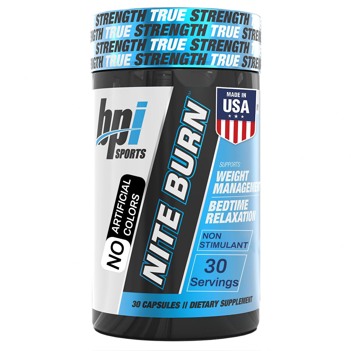 BPI Sports Nite Burn Nighttime Fat Burner Capsules front view