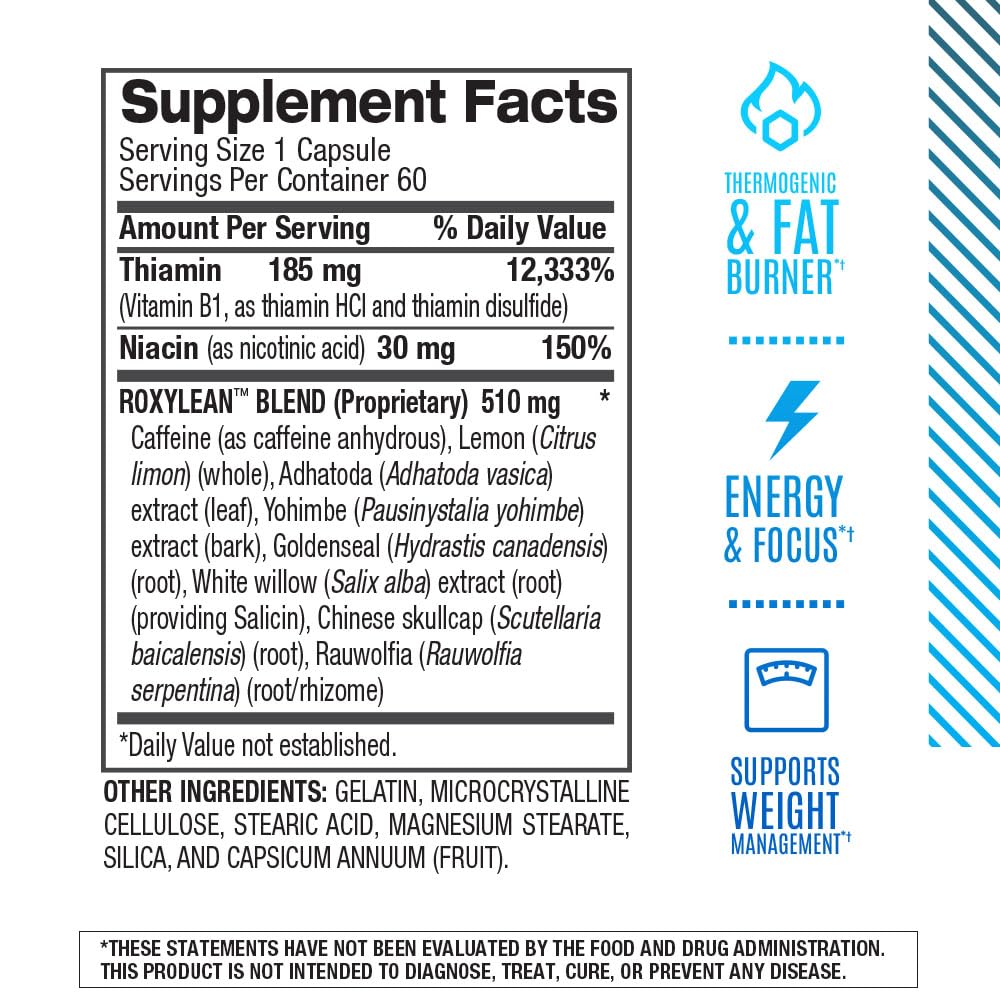 BPI Sports RoxyLean Fat Burner 85g capsules on a table