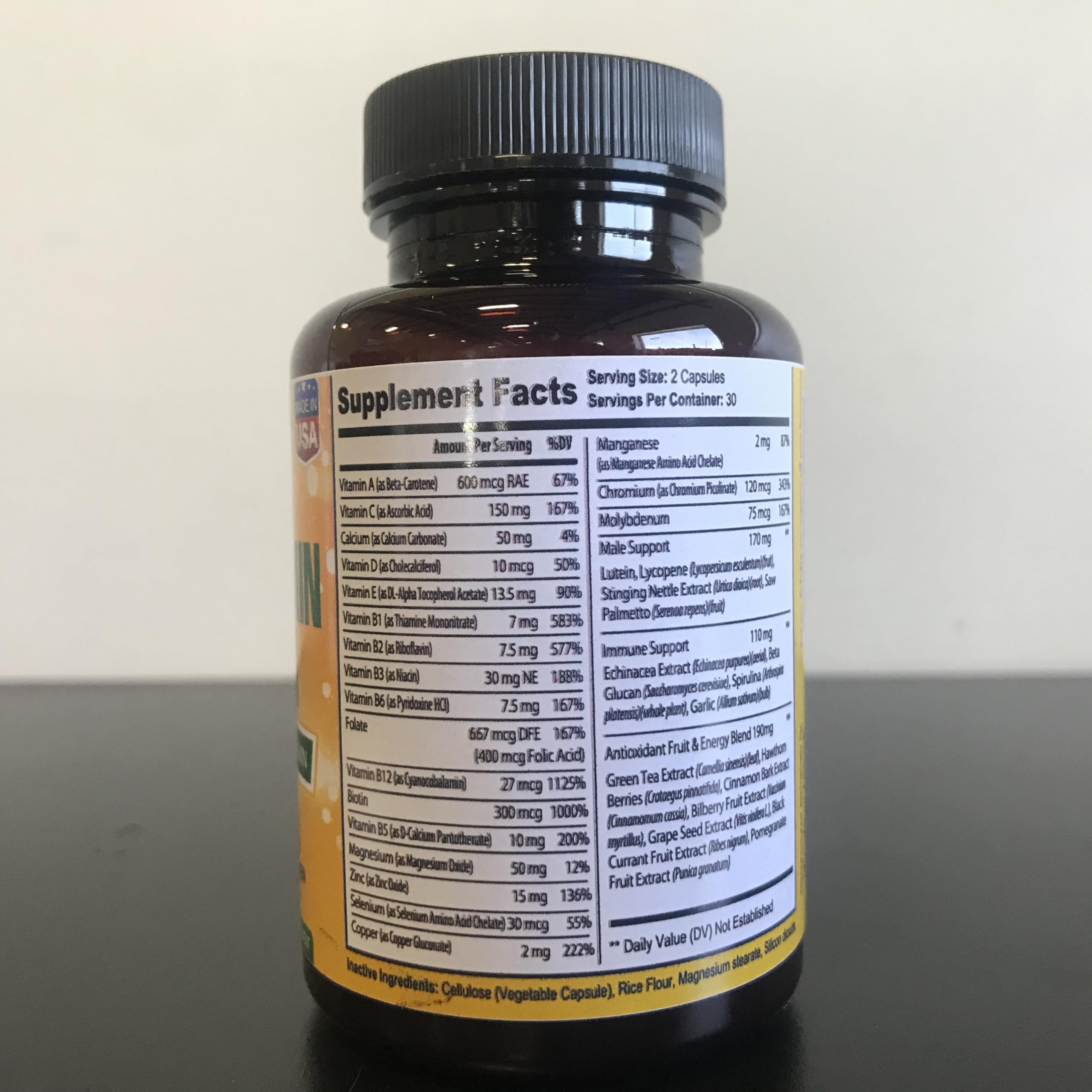 Bradeson Naturals Multivitamins for Men on a wooden table