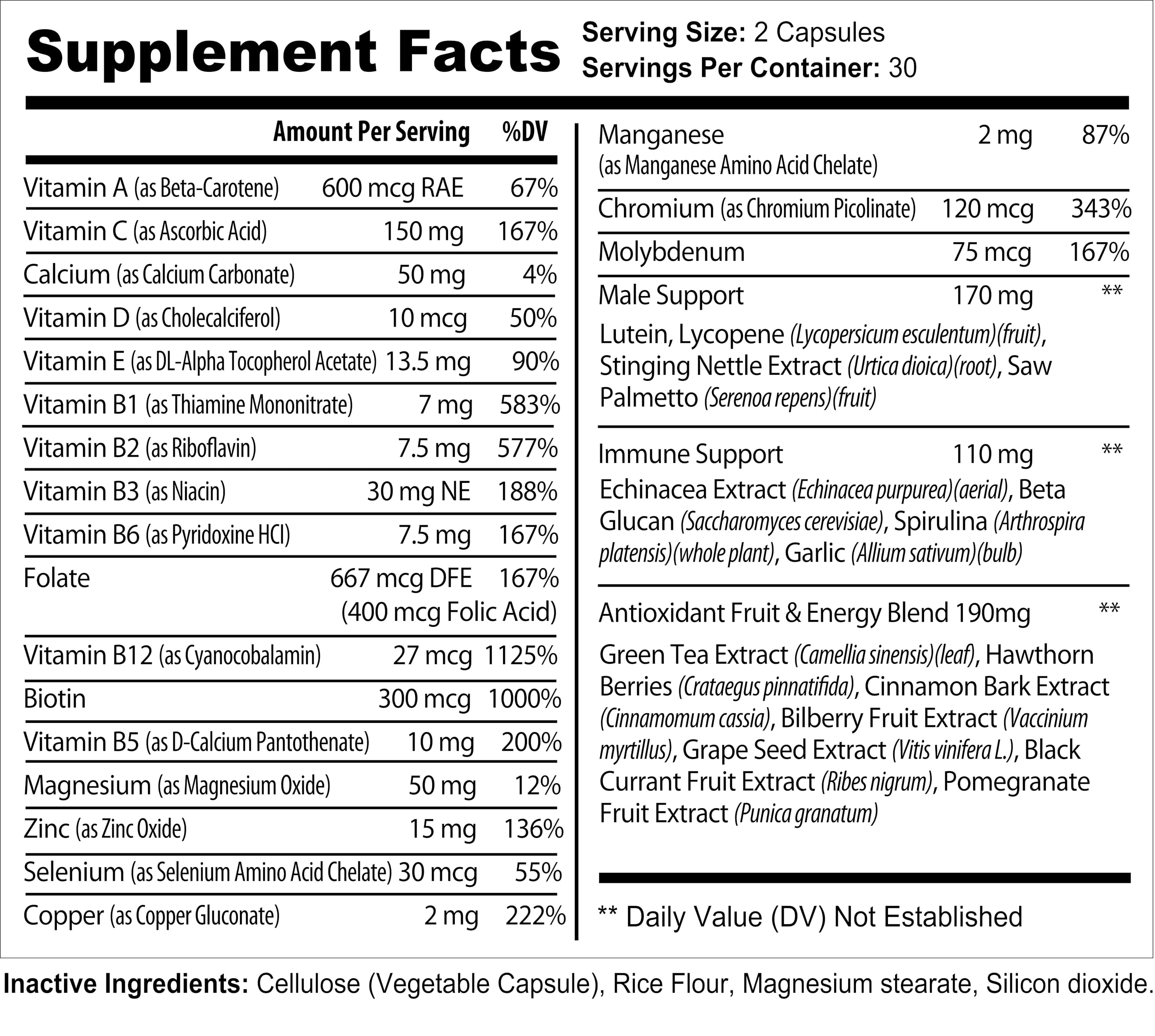 Bradeson Naturals Multivitamins for Men veggie capsules close-up