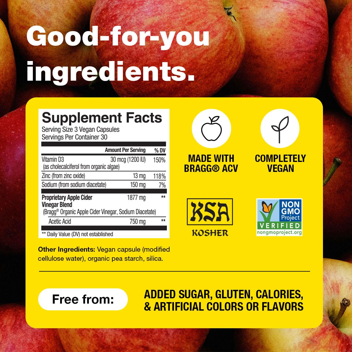 Bragg ACV Capsules 100g close-up of capsules