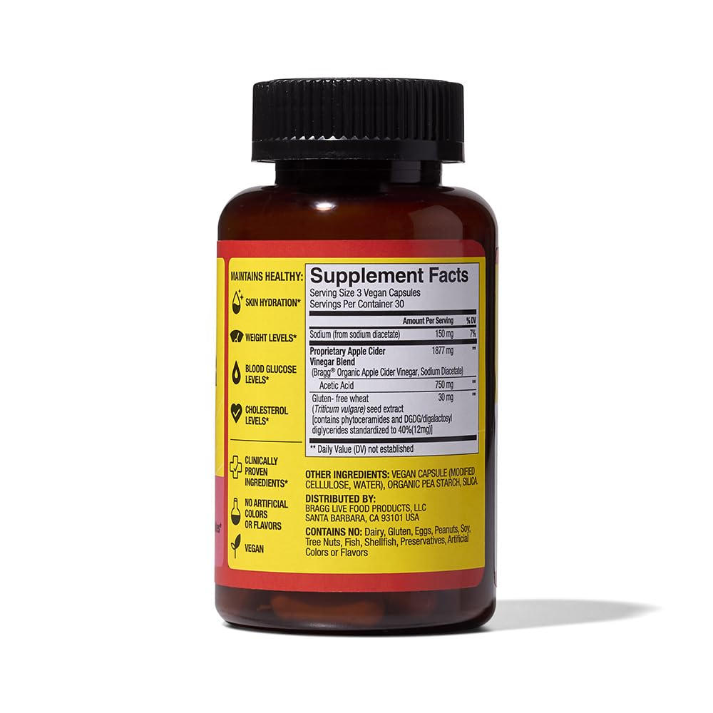 Bragg ACV Capsules on a kitchen counter