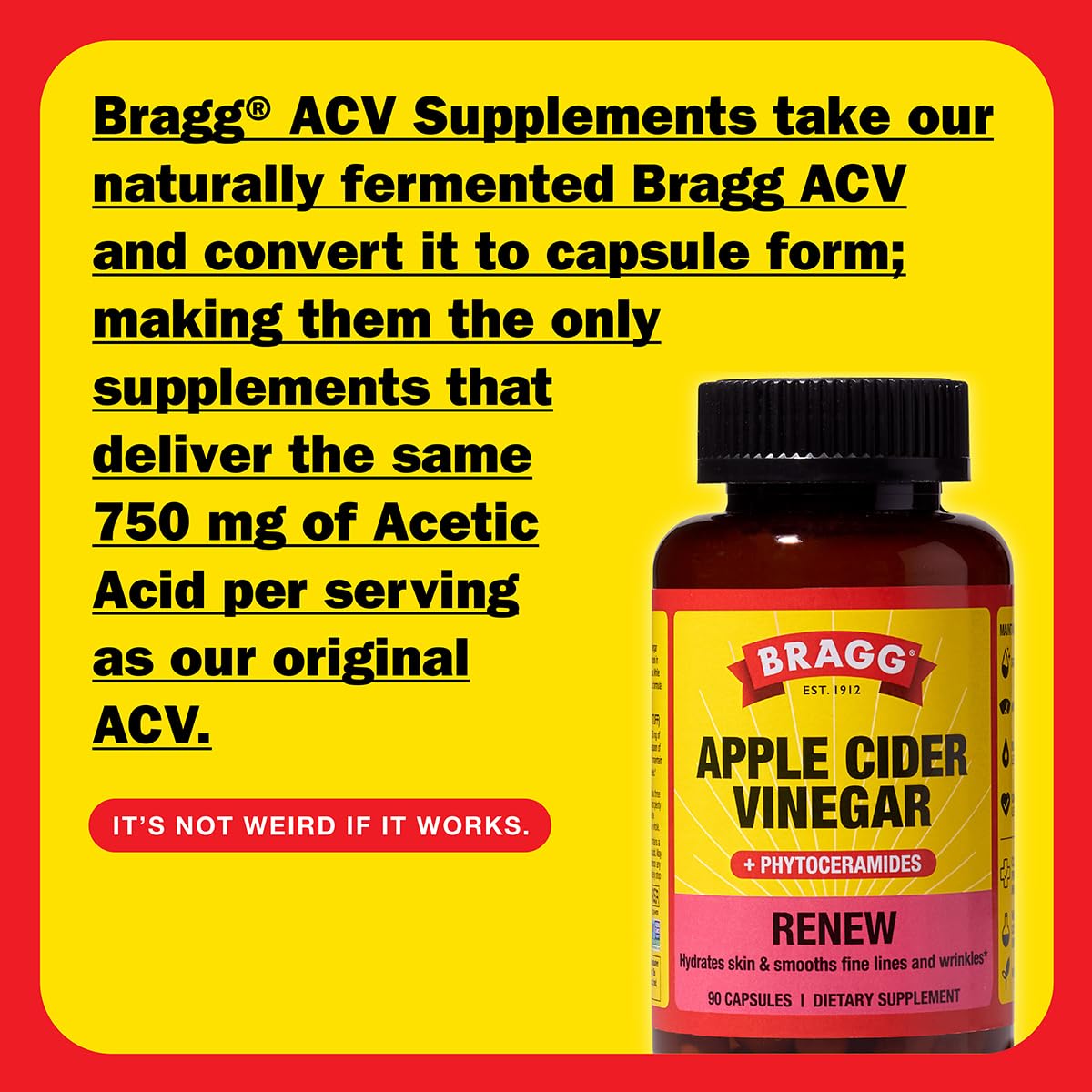 Bragg ACV Capsules showing the capsule size