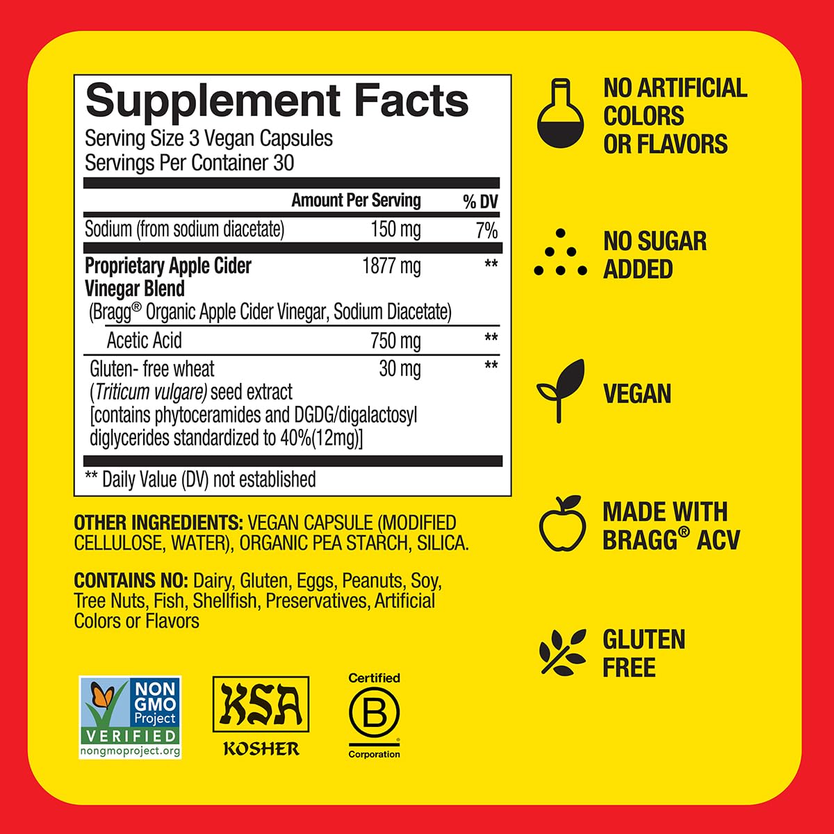 Bragg ACV Capsules side view showing label details