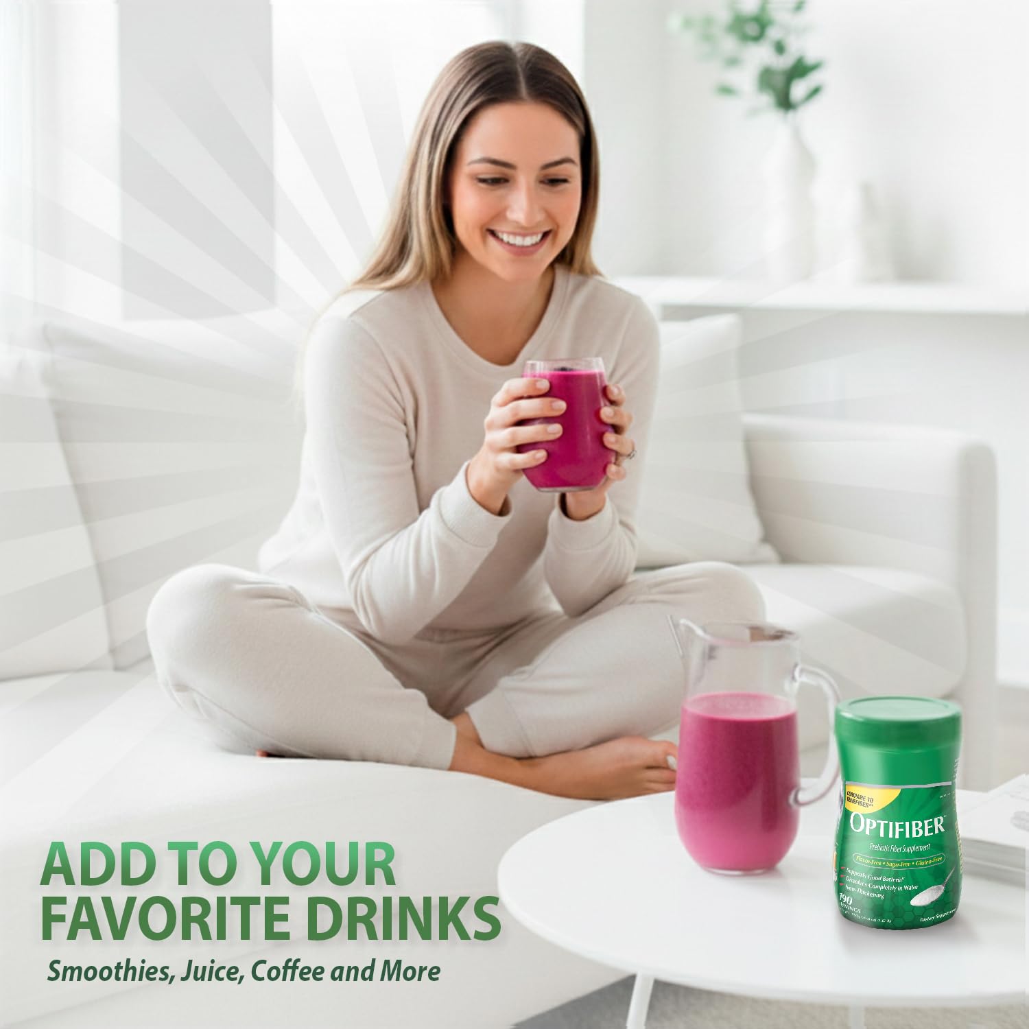 Braidz Dietary Fibre Powder in a smoothie preparation