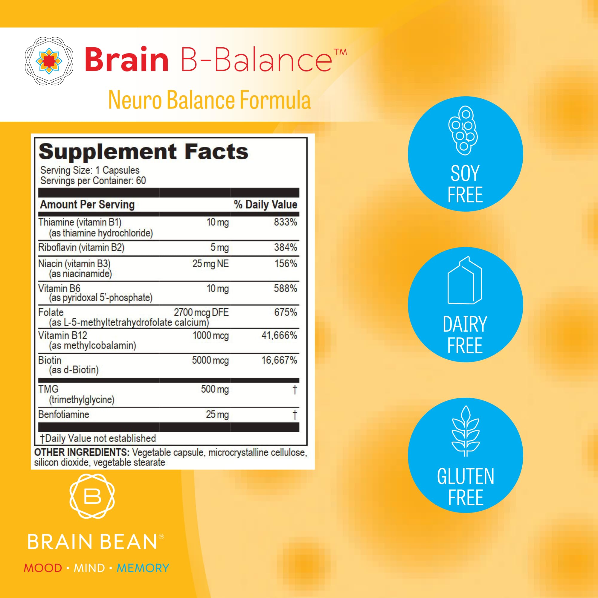 Brain Bean Methyl B Complete bottle label close-up