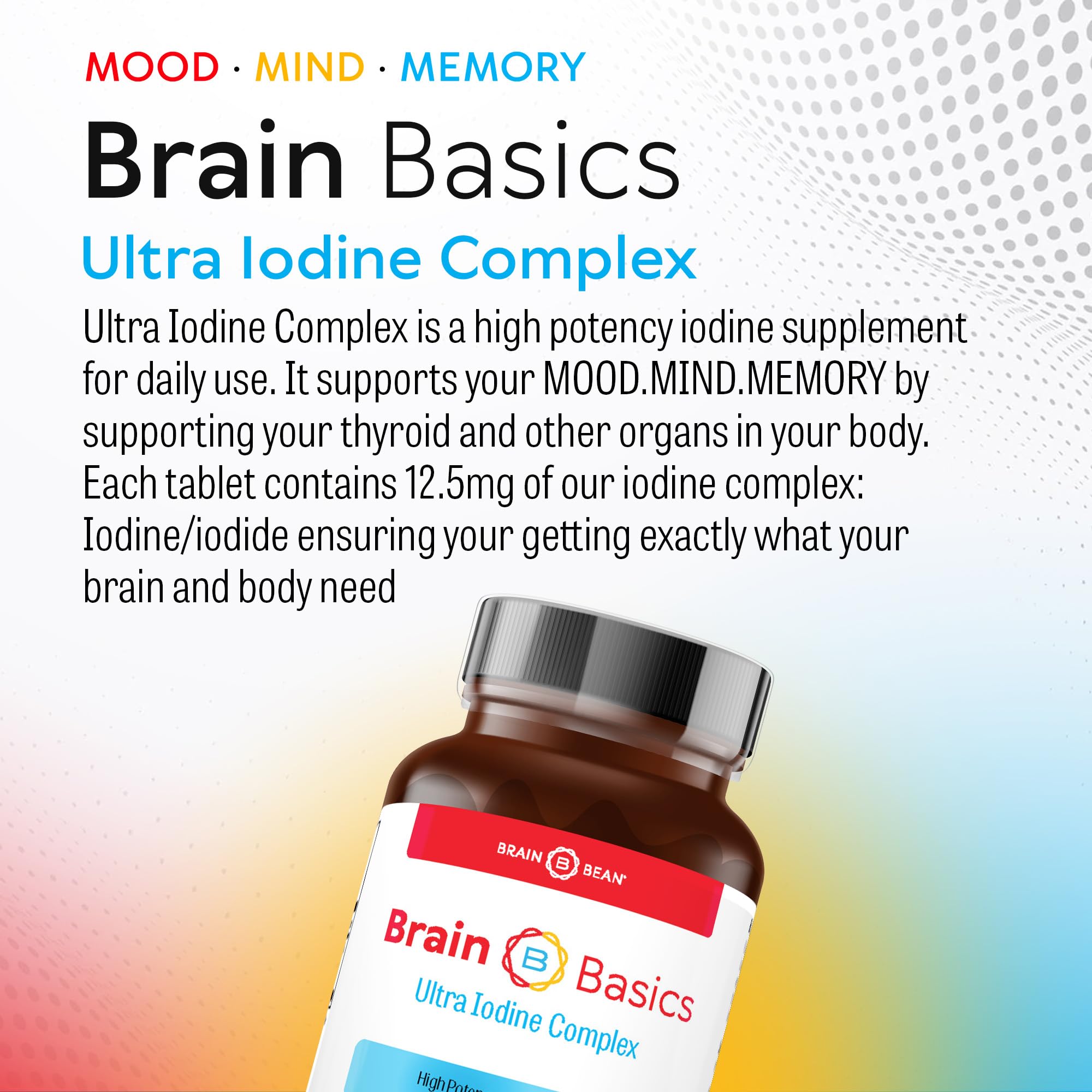 Brain Bean Ultra Iodine Complex 90 Tablets packaging