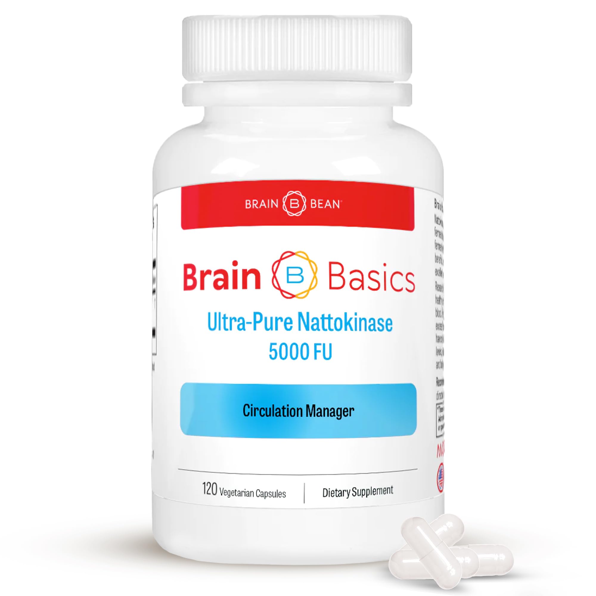 Brain Bean Ultra Pure Nattokinase 5000 FU capsules front view