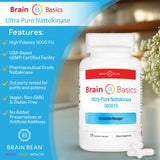 Brain Bean Ultra Pure Nattokinase 5000 FU capsules side view