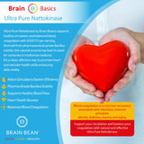 Brain Bean Ultra Pure Nattokinase 5000 FU capsules with measuring spoon