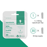brain feed 5-HTP Natural Serotonin Supplement packaging