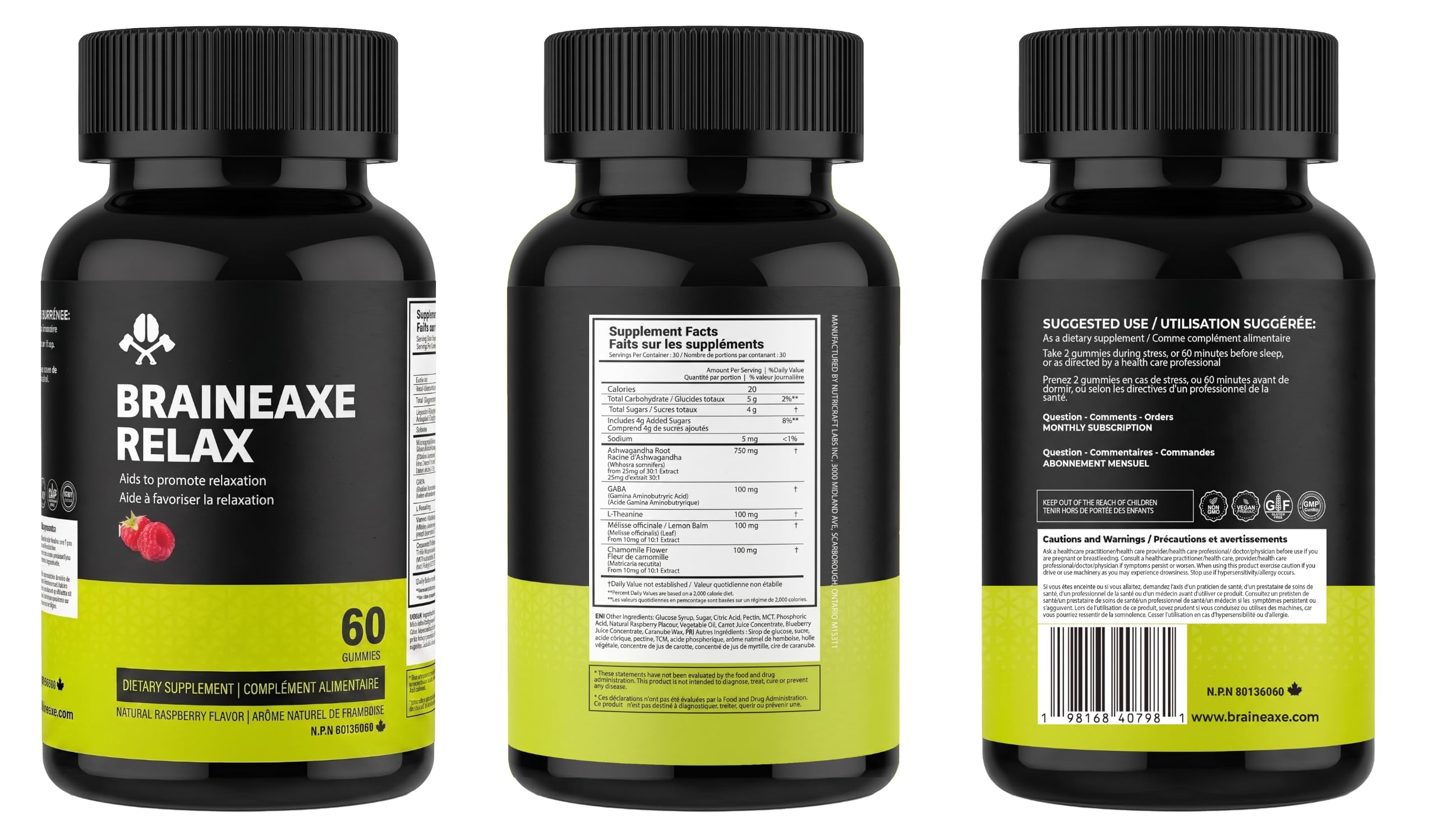 BRAINEAXE daily wellness Gummies raspberry flavour close-up