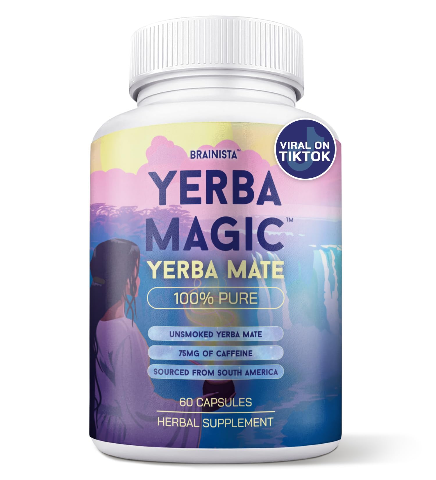 Brainista Yerba Mate Capsules front view with packaging