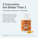 BRAINMD Curcumin Supplement 60 Capsules back view with ingredients