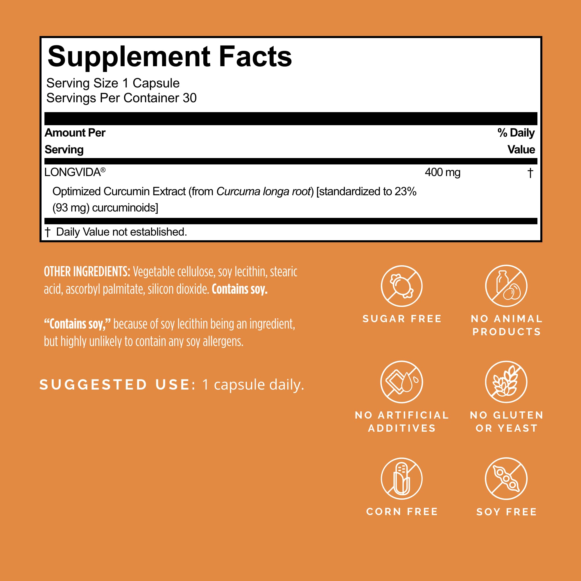 BRAINMD Curcumin Supplement 60 Capsules side view