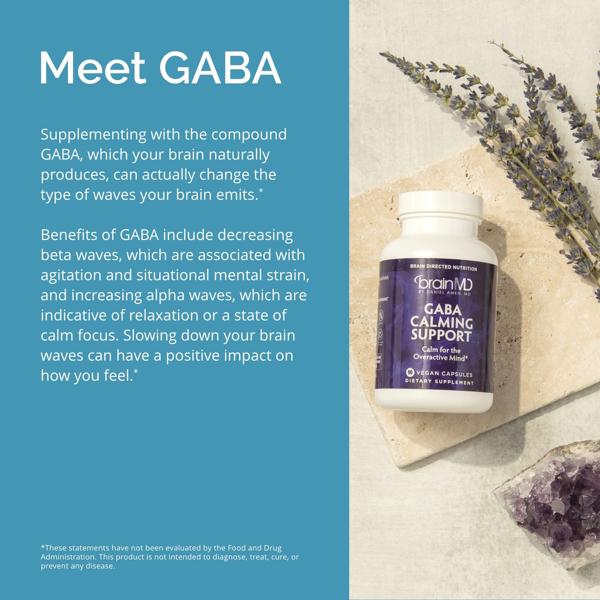BRAINMD GABA supplement with a measuring spoon