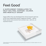 BRAINMD Happy Saffron Plus Curcumin Supplement capsules close-up