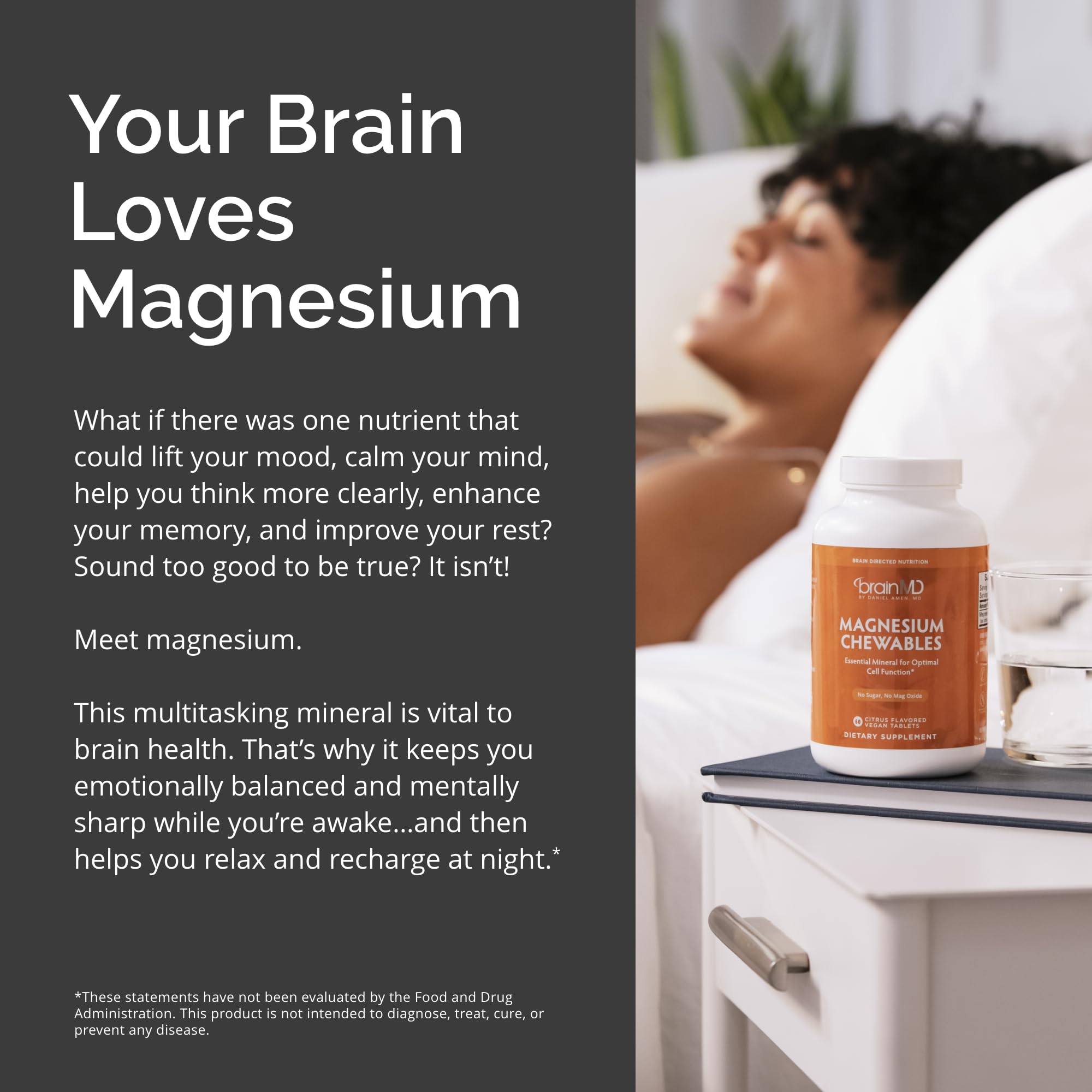BRAINMD Magnesium Supplement 381g capsules close-up