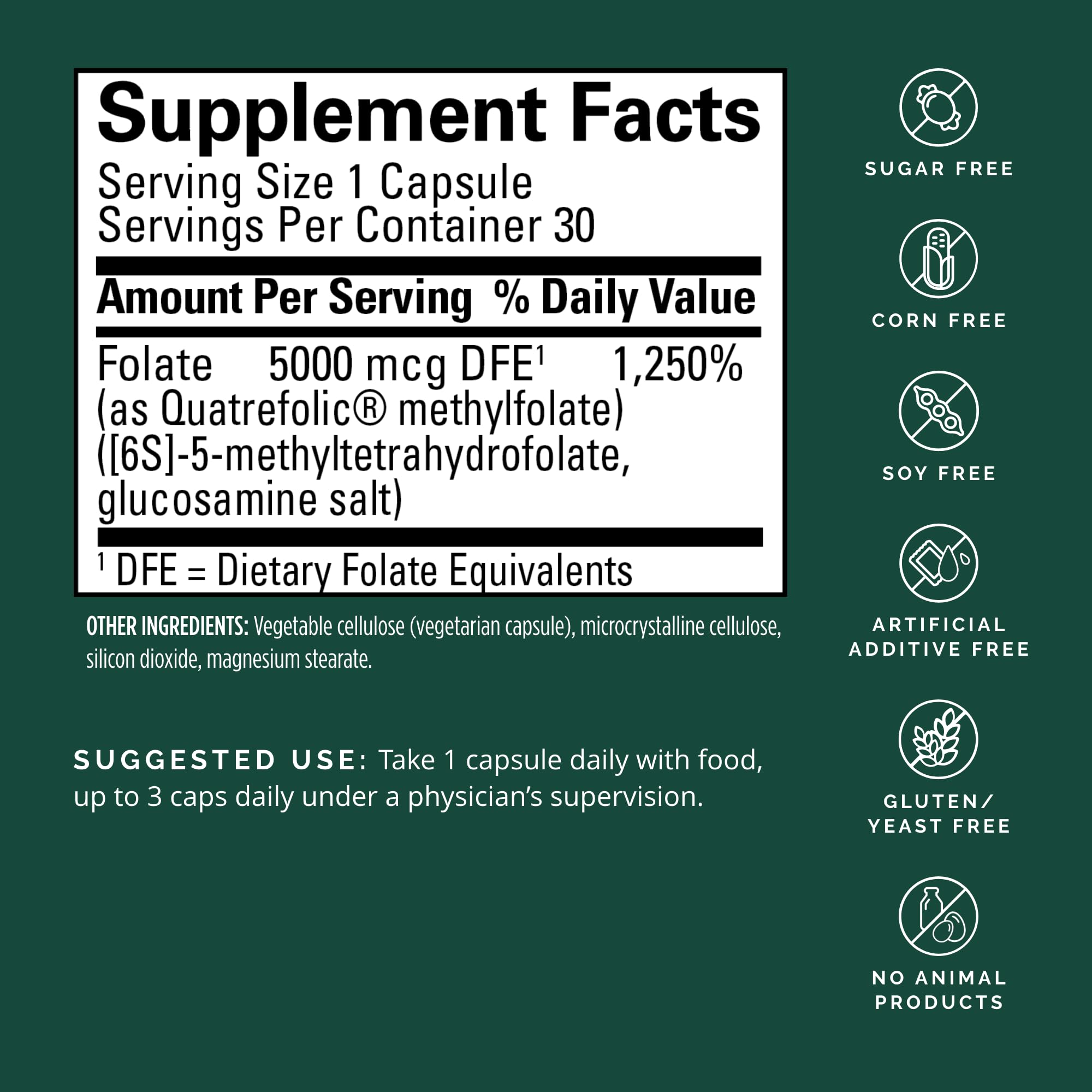 BRAINMD MethylFolate 30 Capsules side view with label