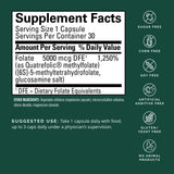 BRAINMD MethylFolate 30 Capsules side view with label