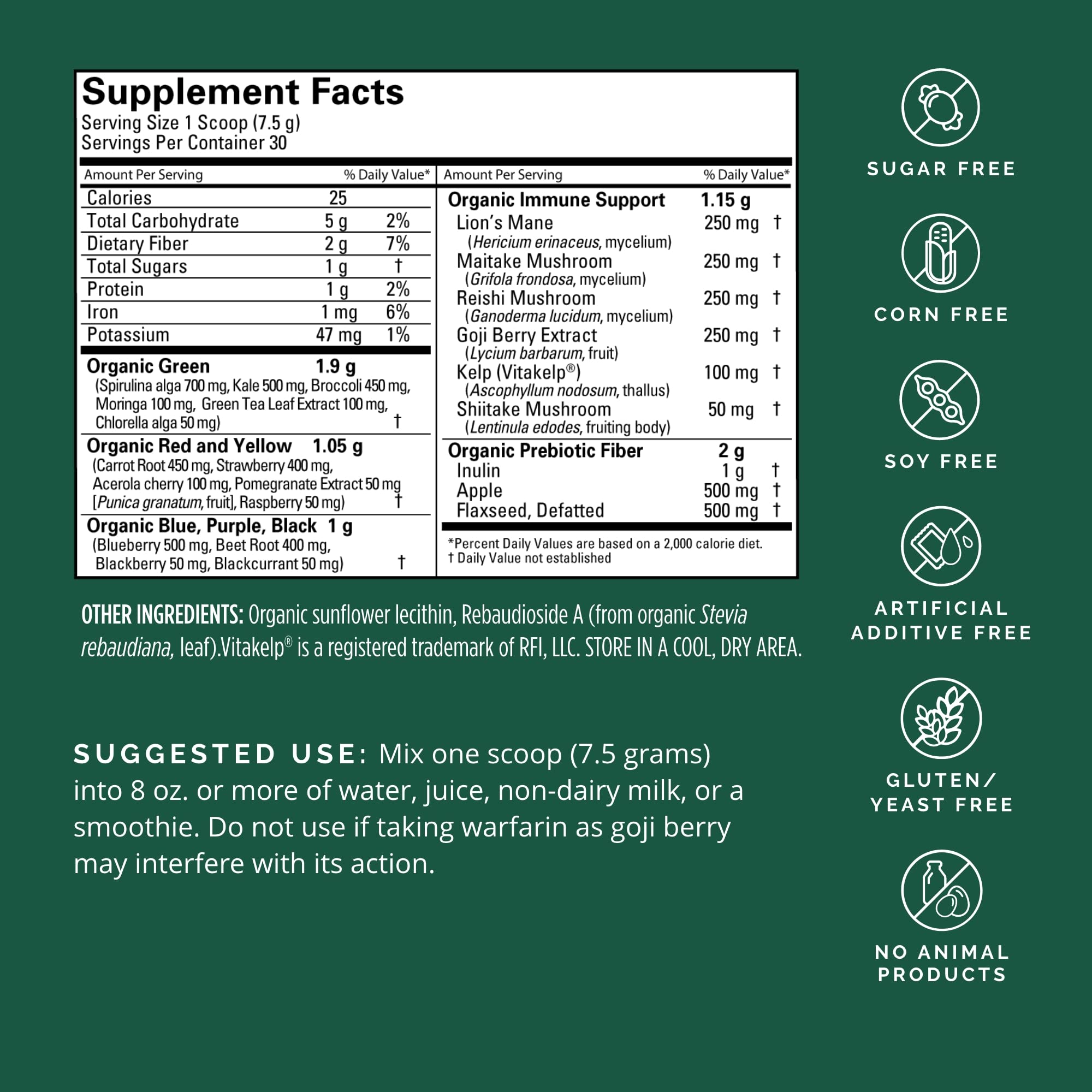 BRAINMD Neuro Greens Superfood 290g packaging