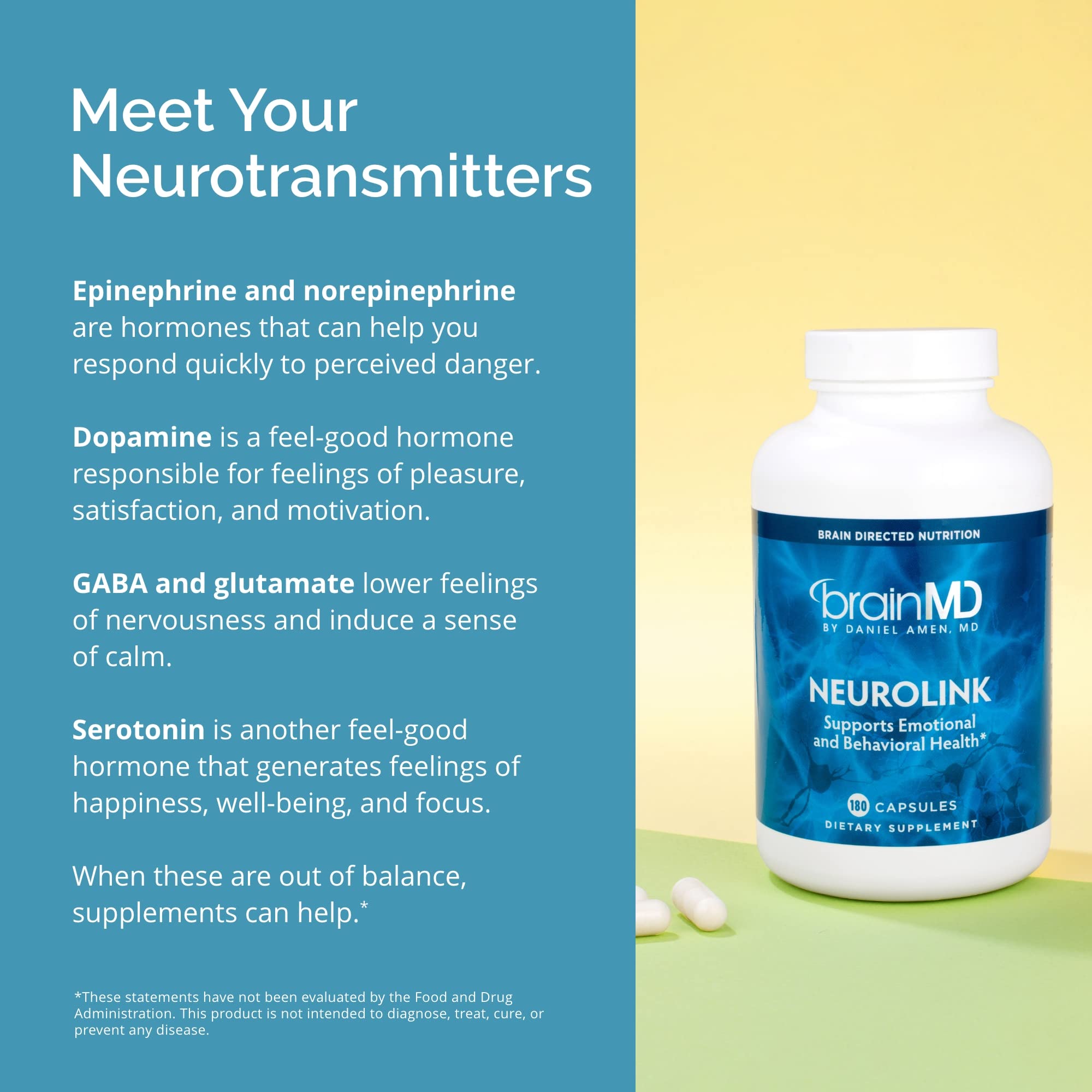 BRAINMD NeuroLink Blended Vitamin & Mineral Supplement packaging and capsules