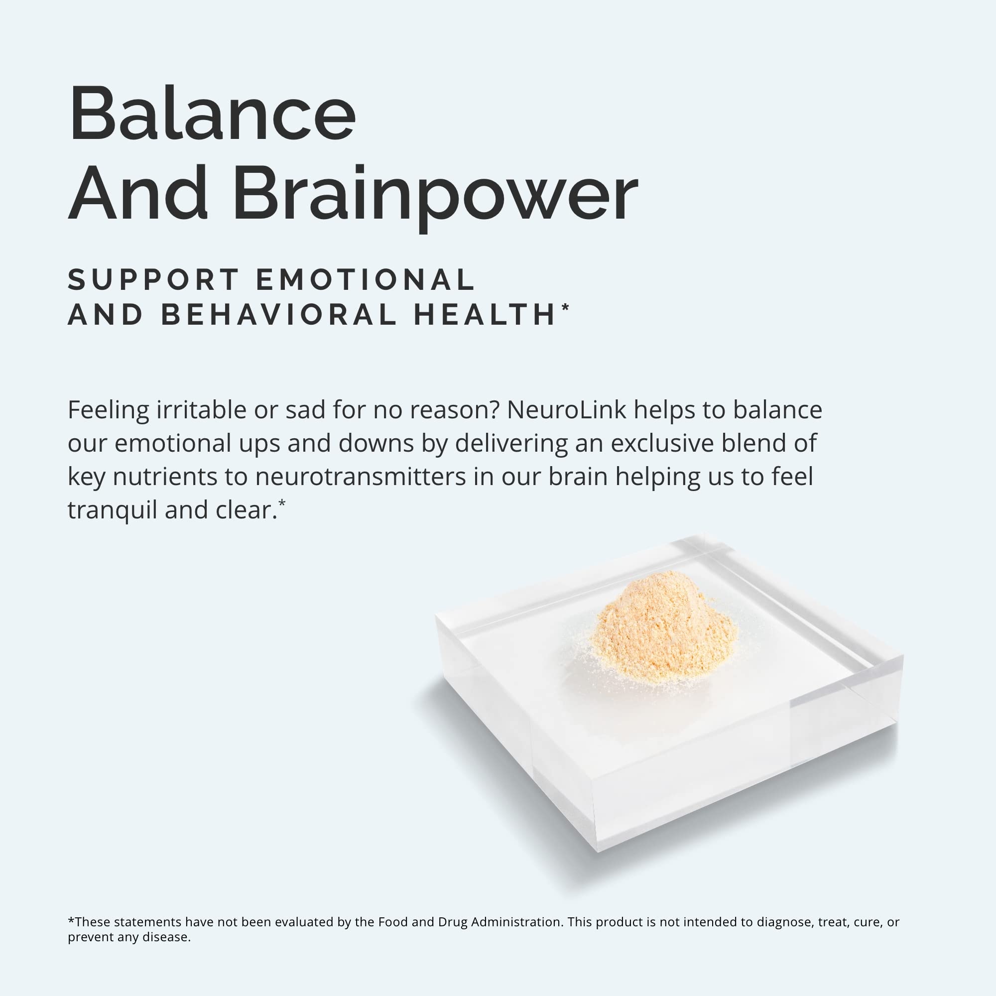 BRAINMD NeuroLink supplement capsules in a clear container