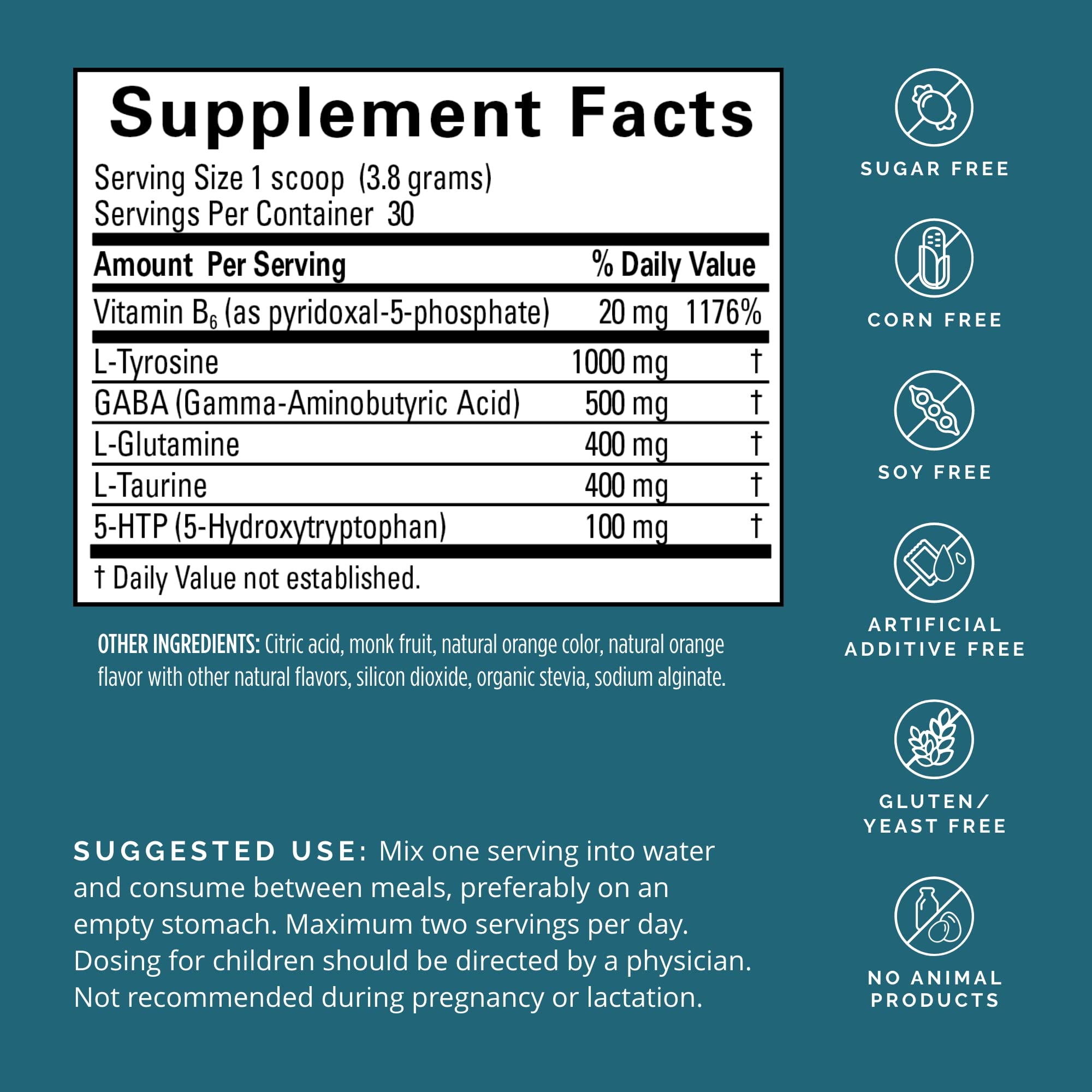 BRAINMD NeuroLink supplement side view showing label details