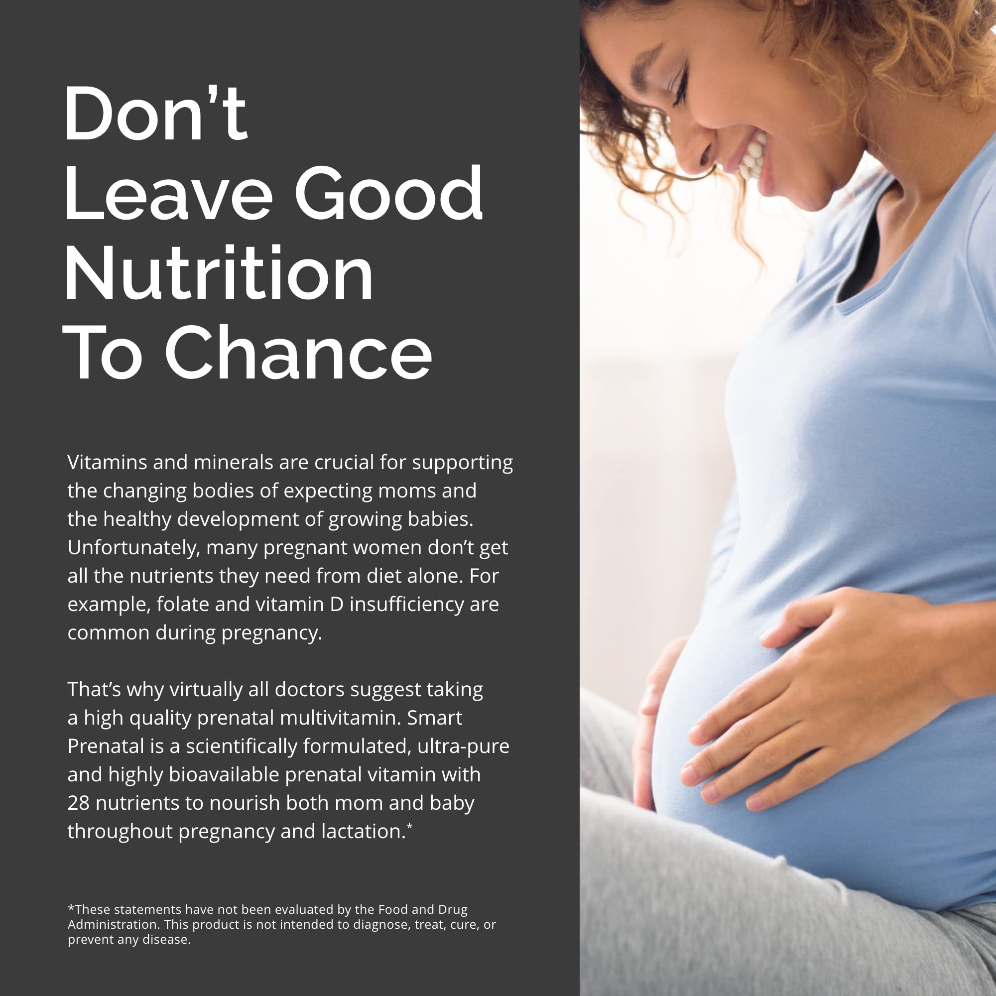 BRAINMD Prenatal Vitamins on a table with a glass of water