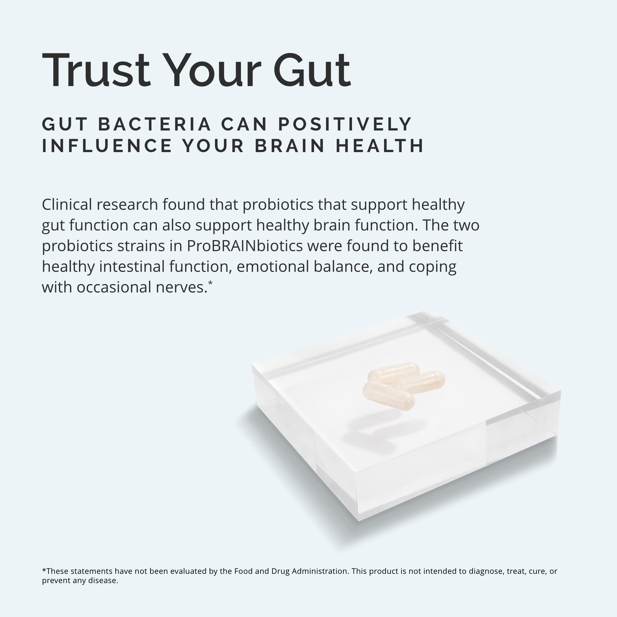 BRAINMD Probiotic Capsules back view with ingredient list