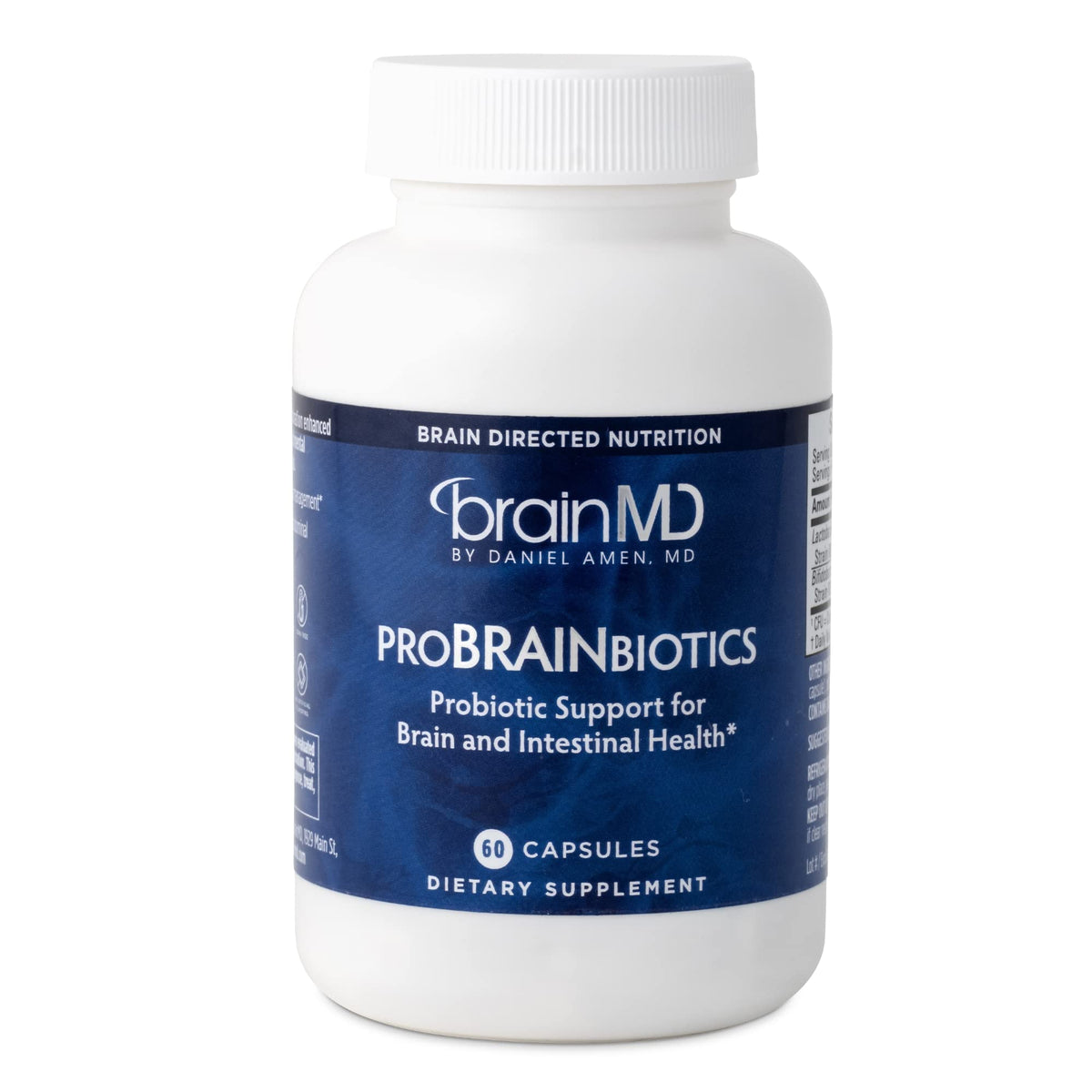 BRAINMD Probiotic Capsules front view with packaging