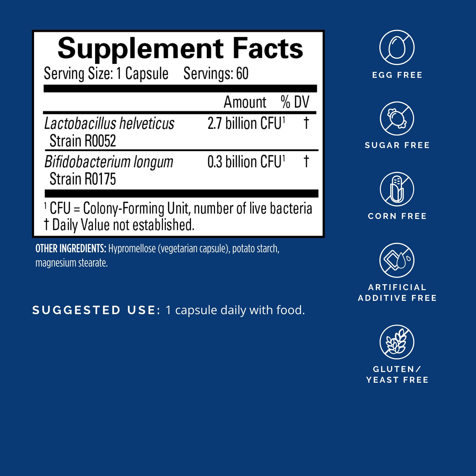 BRAINMD Probiotic Capsules side view showing capsule size