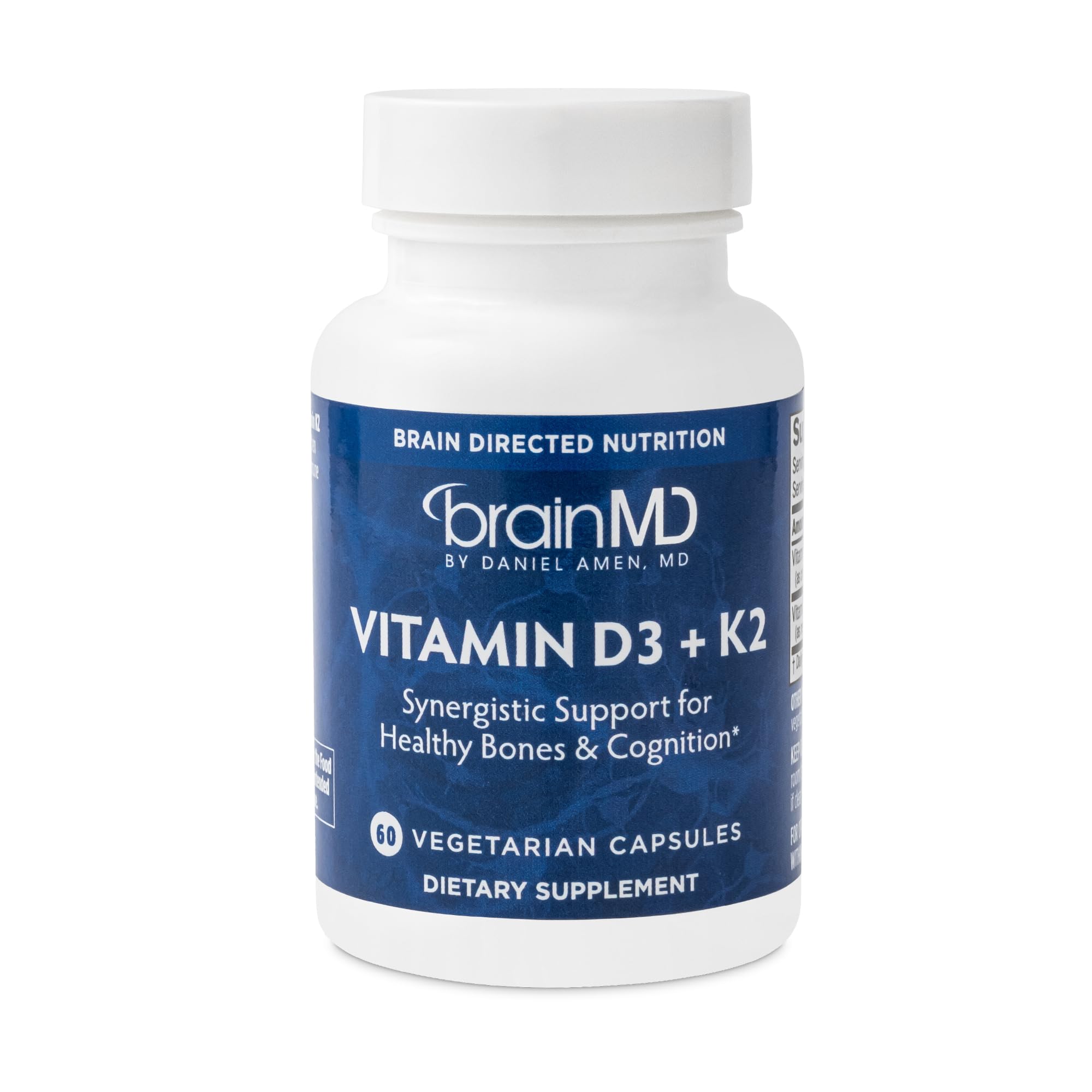 BRAINMD Vitamin D3 + K2 supplement bottle front view