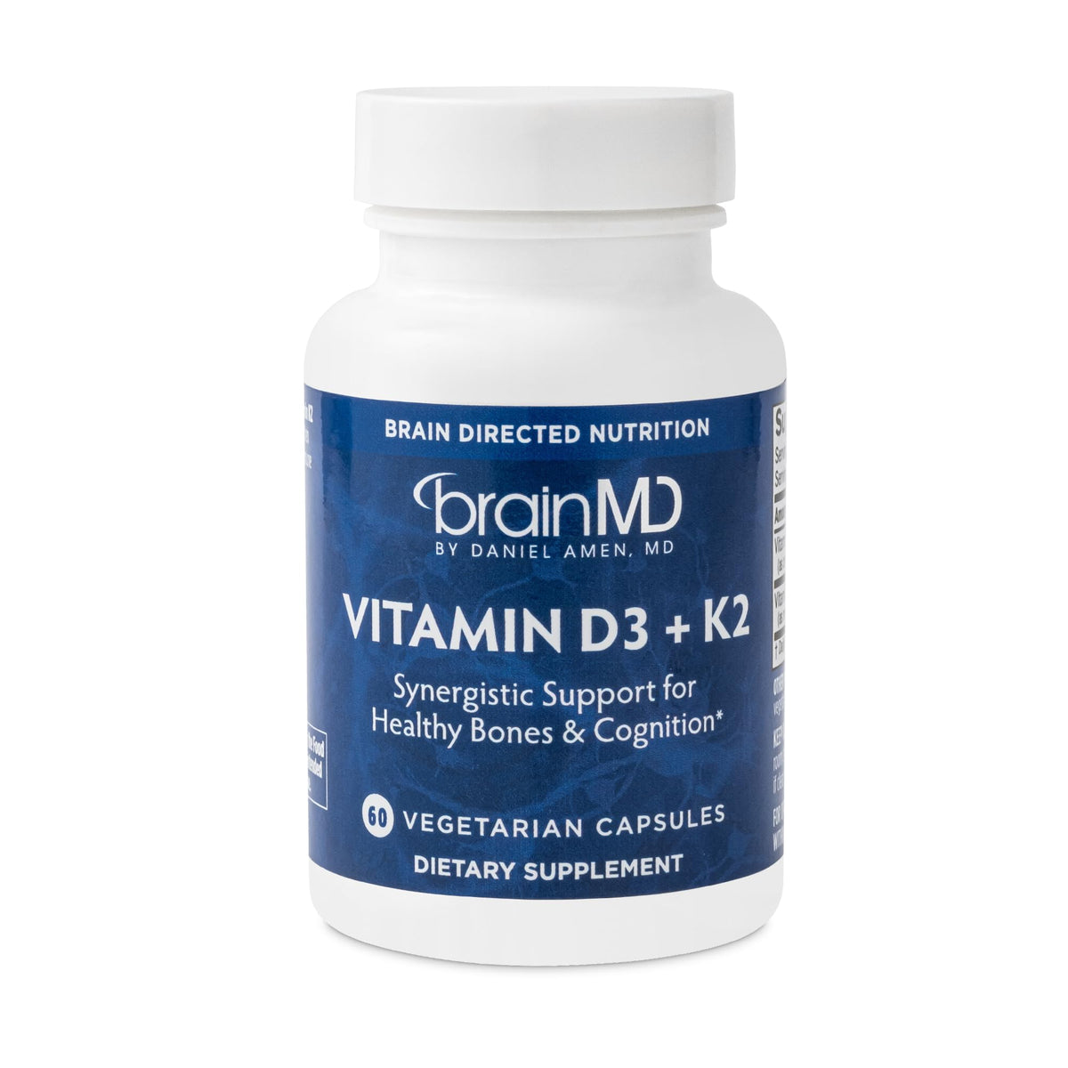BRAINMD Vitamin D3 + K2 supplement bottle front view