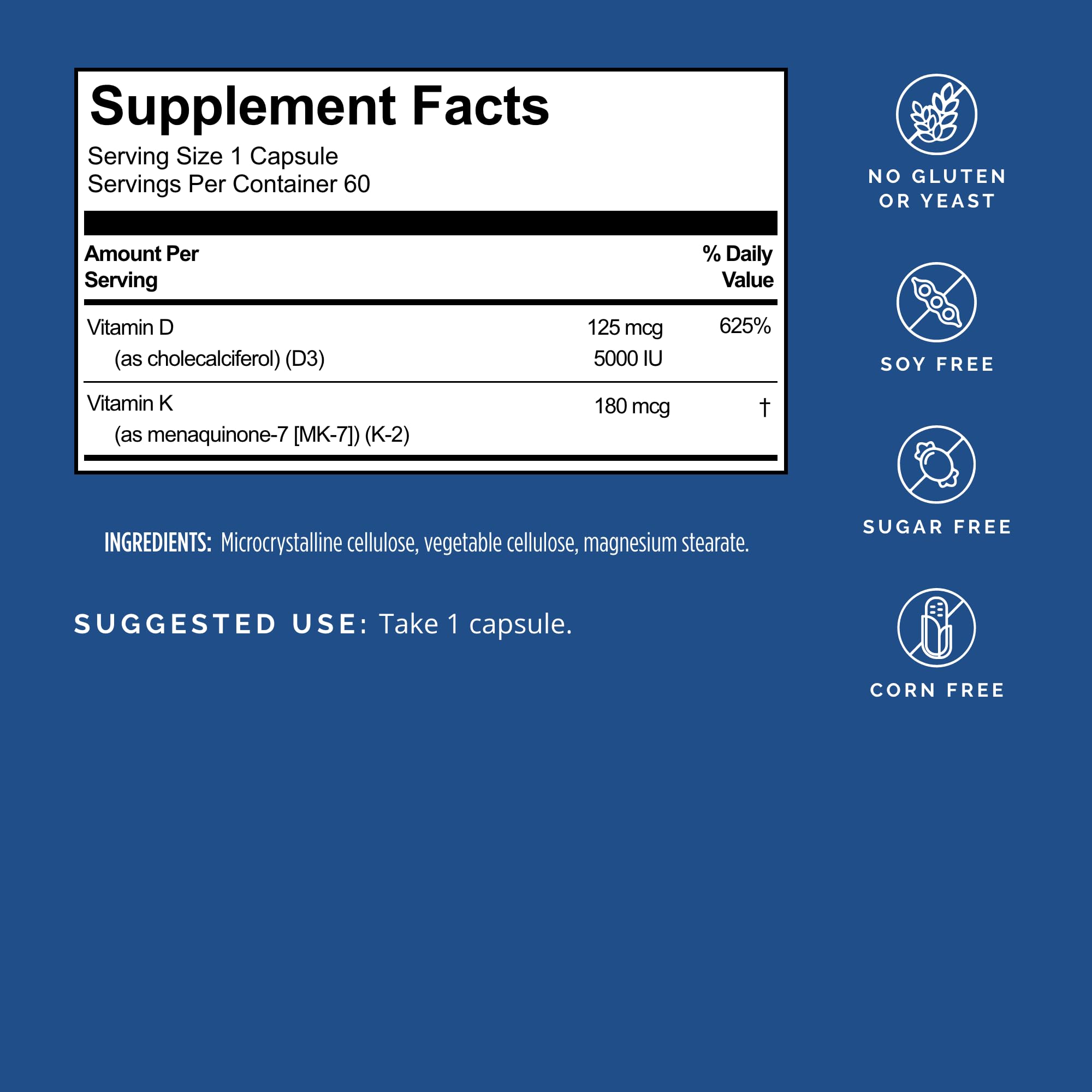 BRAINMD Vitamin D3 + K2 supplement bottle side view