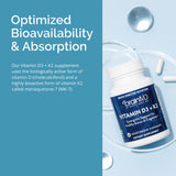 BRAINMD Vitamin D3 + K2 supplement bottle with capsules