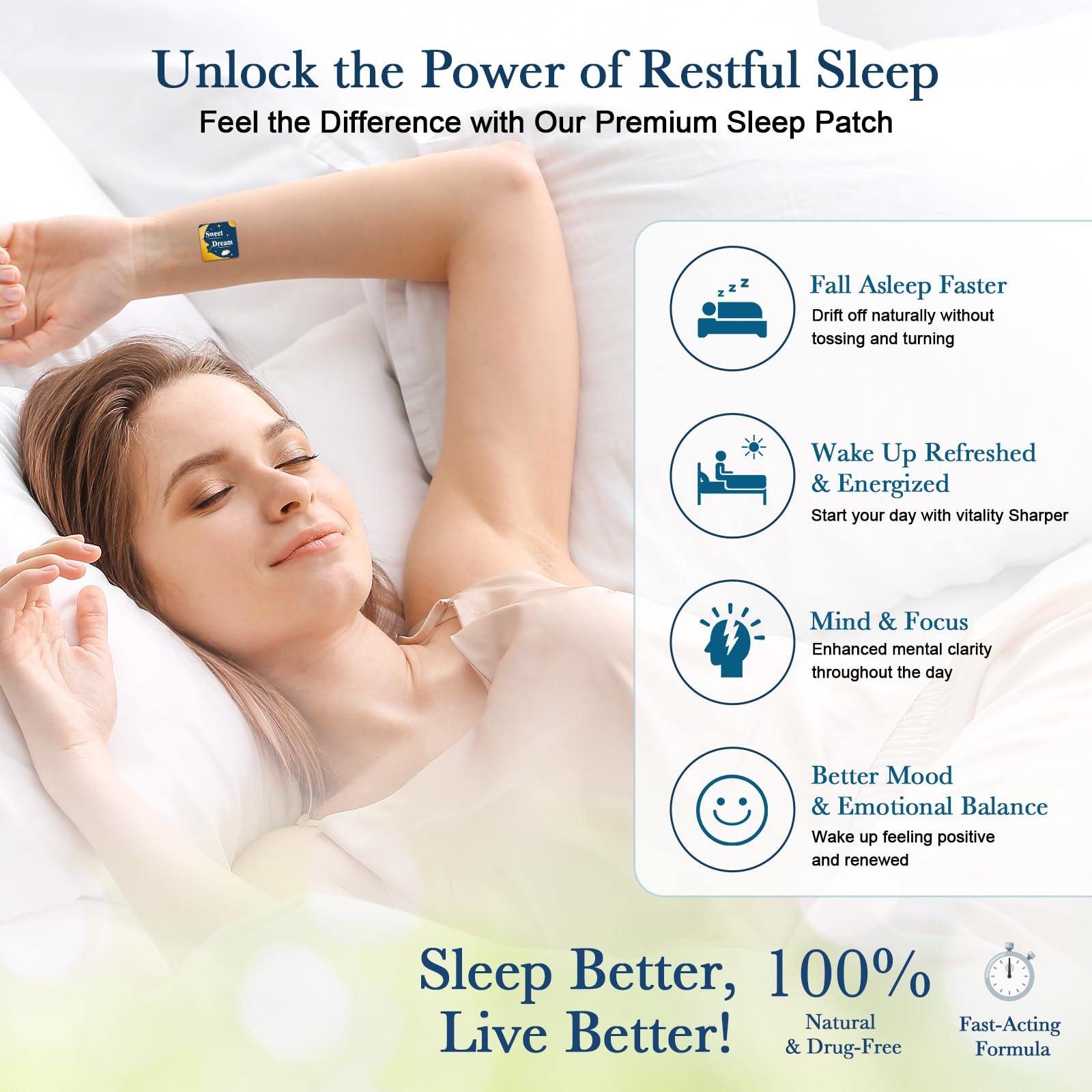 BRAMHO Natural Sleep Patch individual patch close-up