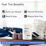 BRAVA NUTRITION Creatine Gummies jar side view showing serving size