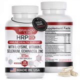 Bravado Labs L-Lysine Supplement 975mg capsules front view