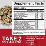 Bravado Labs L-Lysine Supplement capsules with measuring spoon