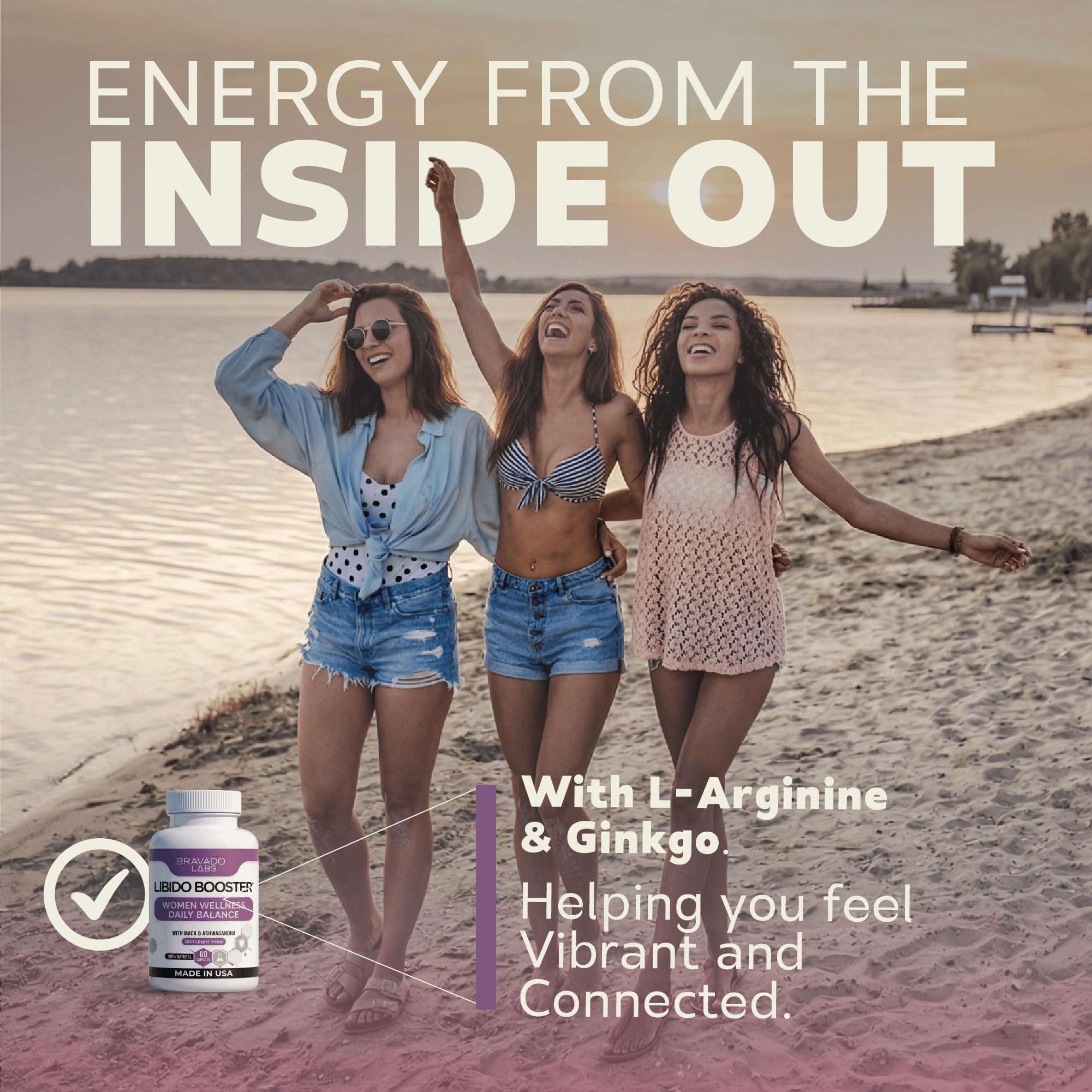 Bravado Labs Women's Libido Supplement capsules close-up