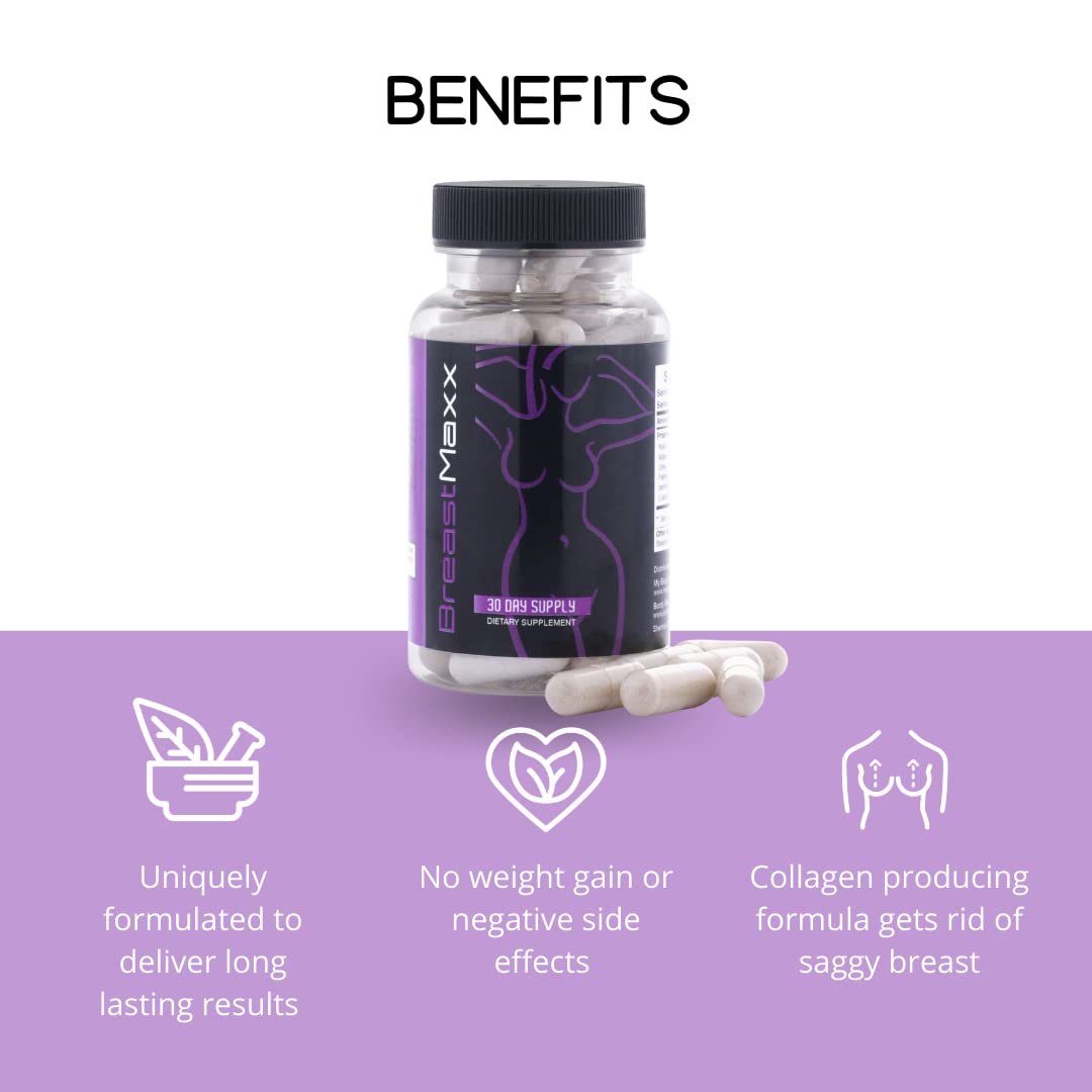 Breast Maxx capsules on a wooden surface