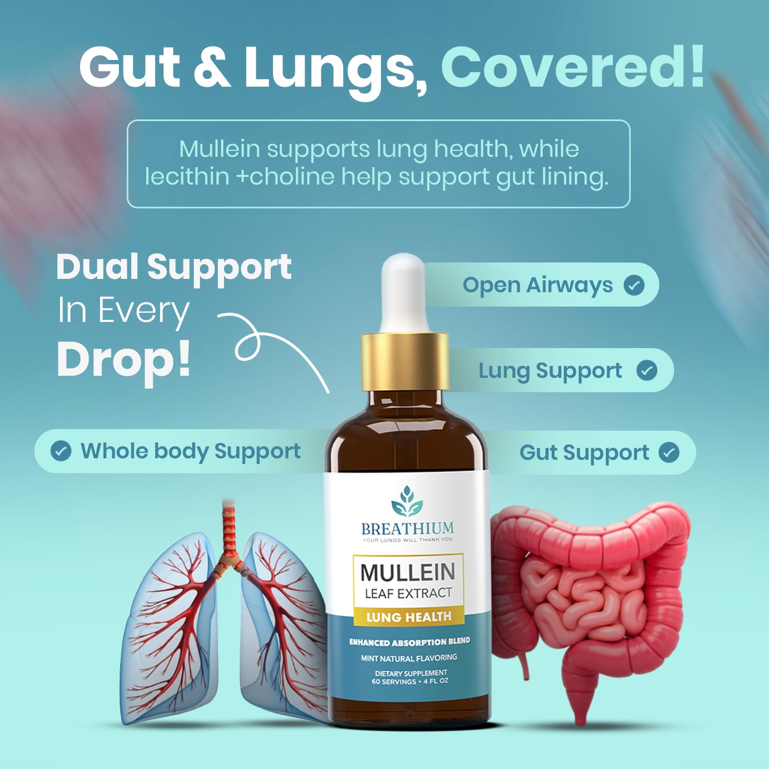 BREATHIUM Mullein Drops dropper dispensing liquid