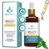 BREATHIUM Mullein Extract Drops front view with peppermint flavor