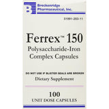 Breckenridge Ferrex 150 Capsules front view with packaging