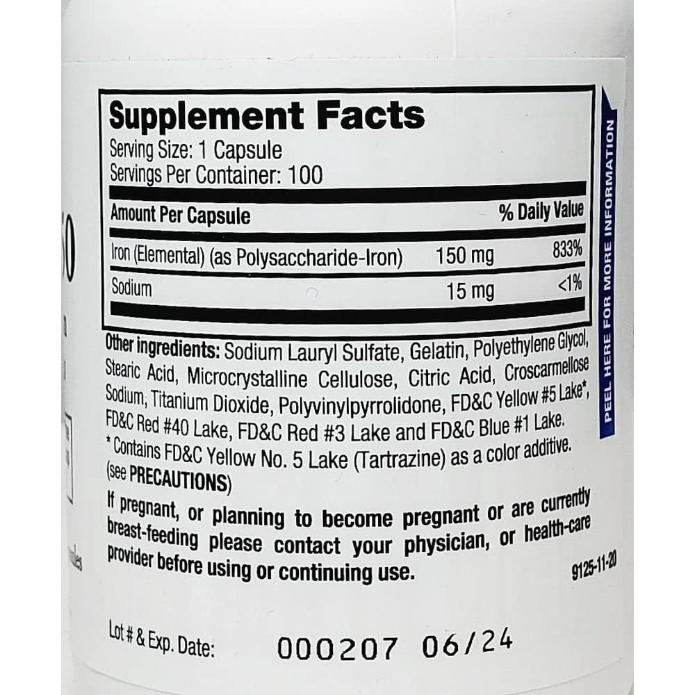 Breckenridge Ferrex 150 Iron Complex Capsules on a wooden table