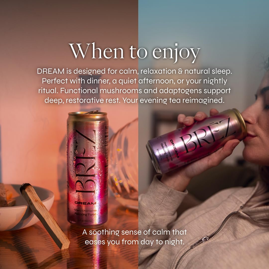 BREZ DREAM Sparkling Mushroom Drink lifestyle scene