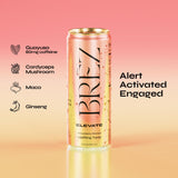 BREZ Mushroom Tonic can side view showcasing ingredients