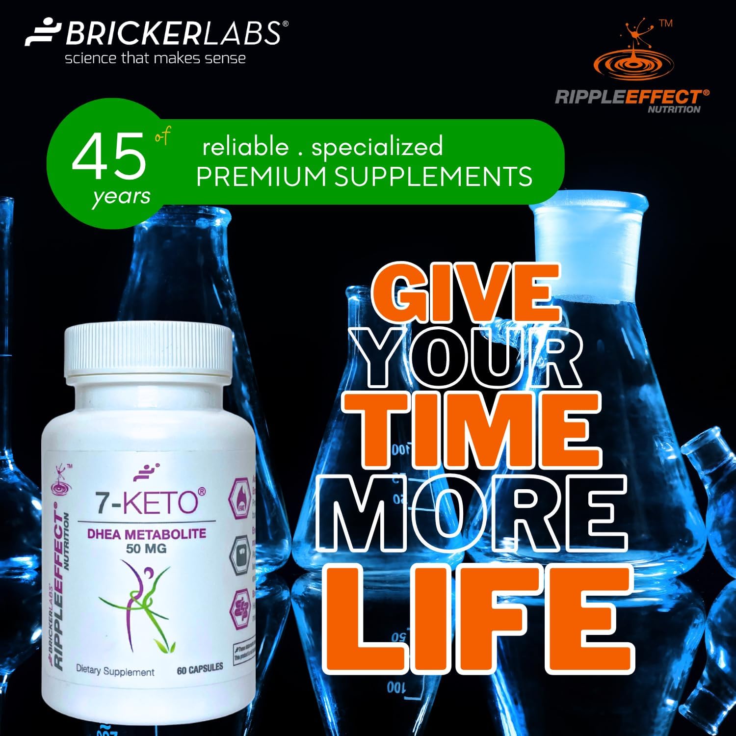 Bricker Labs 7-Keto DHEA Supplement bottle with capsules