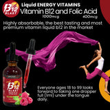 Bricker Labs B-12 Blast Liquid Vitamin B12 and Folic Acid back view